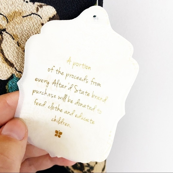 NWT Altar’d State Black Floral Dress Fairycore - Picture 6 of 7